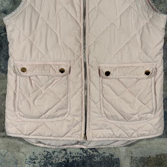 Blue Rain‎ Puffer Vest Woman's Small Light Pink Quilted Snap Pockets Pastel - Picture 3 of 12